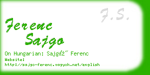 ferenc sajgo business card
